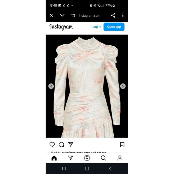 Bardot Sharna 80s inspired Satin Floral Ruched Puff Sleeve Mini Dress sz 8 - Picture 6 of 12